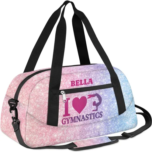 Miniatura 2 de Bolsa de baile personalizada para niña, bolsa de lona deportiva personalizada, bolsas de fin de semana, bolsa de viaje para gimnasia y teñido