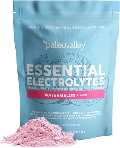 Paleovalley Polvo de electrolitos esenciales – Polvo de electrolitos de sandía de espectro completo para hidratación, energía y recuperación