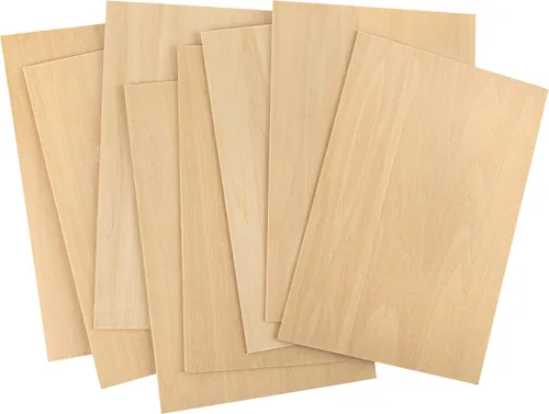Miniatura 5 de Hammont Hojas de tilo - Paquete de hojas de madera láser de 8 a 12 x 8 pulgadas, madera fina de 1/16 para manualidades, tablero de madera