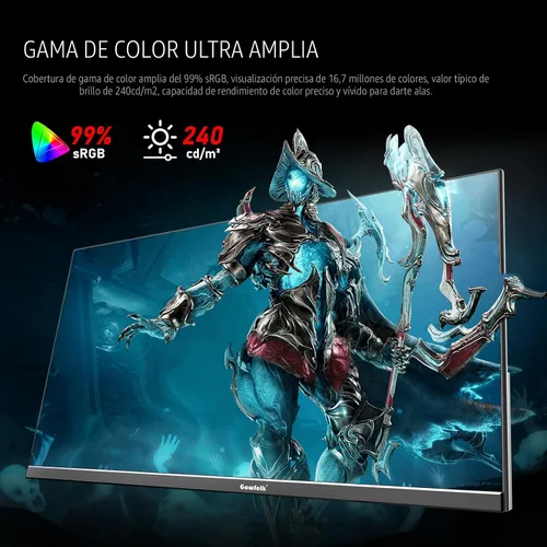 Miniatura 5 de Gawfolk - Monitor para juegos de 24.5 pulgadas, PC 200Hz, pantalla FHD 1080p, altavoces incorporados, 1ms sin bisel, FreeSync, 99% sRGB, ángulo
