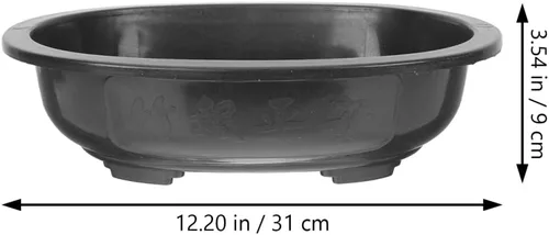 Miniatura 2 de GANAZONO 6 macetas de plástico para entrenamiento de bonsái, contenedor ovalado para plantas, maceta profunda con orificio de drenaje para el hogar