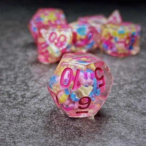Miniatura 5 de Sage's Portal Cantrips - Juego de dados DND de resina de borde redondo, 7 piezas, juego de dados poliédricos DND para Dungeons and Dragons D&D RPG