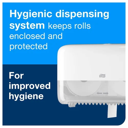 Miniatura 4 de Dispensador de papel higiénico sin núcleo Tork blanco, para hogares y pequeñas empresas, compatible con dispensadores T7