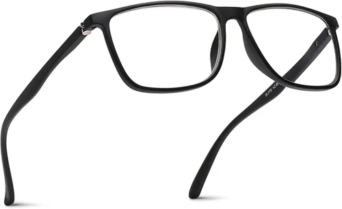 2SeeLife Lentes de lectura TR-90 grandes y duraderos para hombre, ajuste medio ancho, marco resistente flexible, bisagras de resorte, lectores NEGRO