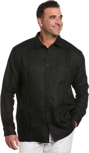Miniatura 17 de Cubavera Camisa Guayabera de manga larga con cuatro bolsillos para hombre, 100 % de lino, detalle de pinzas, ajuste relajado