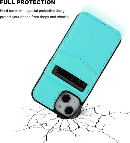 Miniatura 6 de KIHUWEY Compatible con iPhone 14 Funda Cartera con Soporte para Tarjeta de Crédito, Tapa de Cuero Premium con Cierre Magnético Soporte Funda