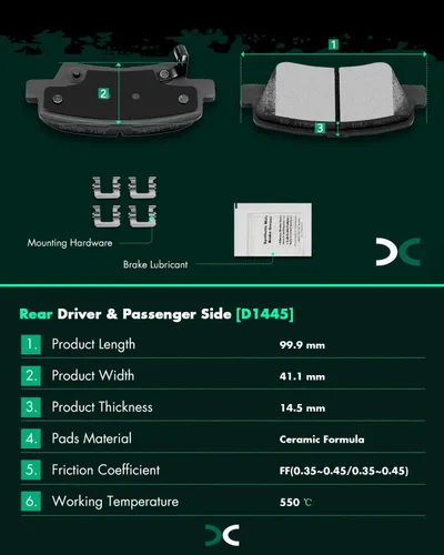 Miniatura 3 de SCITOO Rotores de disco sólido traseros de 11.17 pulgadas + pastillas de freno de cerámica de repuesto para Hyundai Azera 2012-2017, para Hyundai