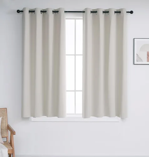 Miniatura 13 de INLINAS Cortinas opacas para dormitorio, aislamiento térmico, reducción de ruido, juego de 2 paneles de ahorro de energía, beige, 42 pulgadas