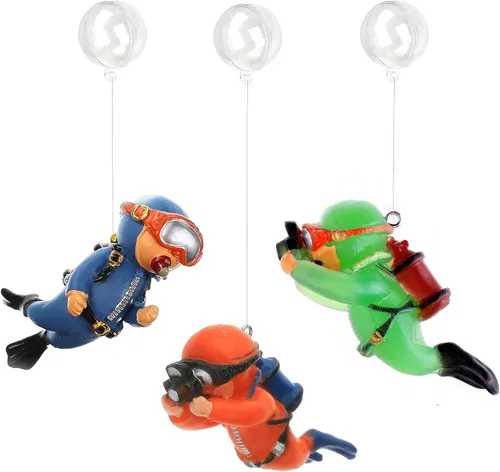 Miniatura 8 de Paquete de 2 Decoraciones Lindas de Buceador Pequeño para Acuario, Decoración de Acuario, Accesorios Flotantes para Acuario, Juguete para Peces