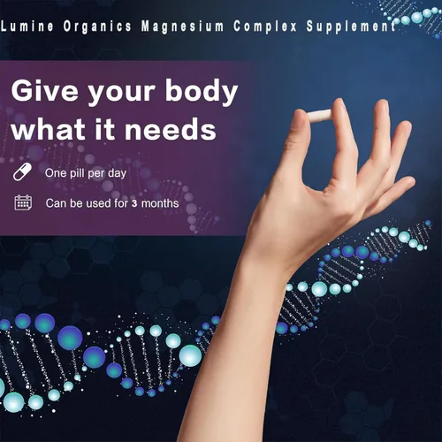Miniatura 3 de Lumine Organics Suplemento Complejo de Magnesio 1000mg - Mezcla avanzada de magnesio 8 en 1 - glicinato, citrato, malato, taurato, etc. Fórmula