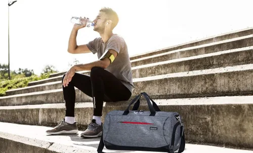Miniatura 6 de Kuston Sports - Bolsa de deporte pequeña para hombre y mujer, bolsa de viaje con compartimento para zapatos y bolsillo húmedo.