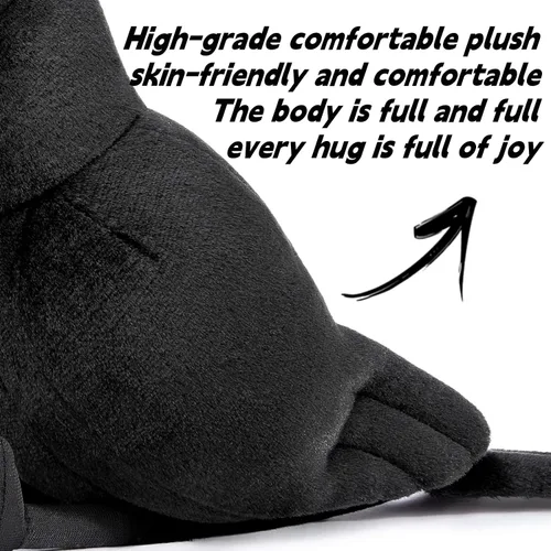 Miniatura 4 de FRANKIEZHOU Peluche de cuervo negro de 7.9 pulgadas, juguete de peluche realista de cuervo, juguetes de pájaros para niños, regalos de cuervo