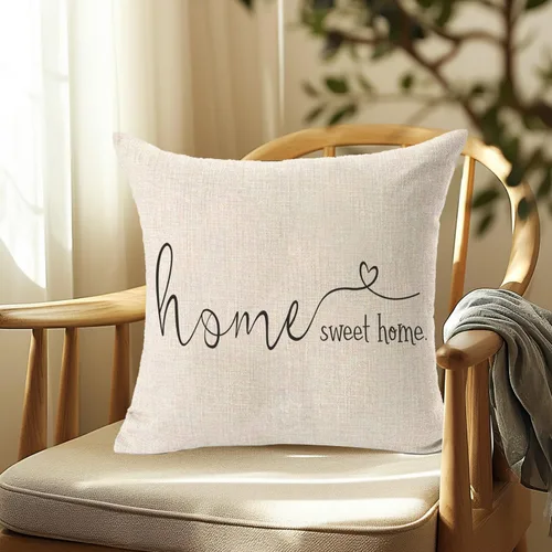 Miniatura 4 de Fundas de almohada decorativas estilo casa de campo con citas "Home Sweet Home", 18 x 18 pulgadas, funda de cojín lumbar decorativa para casa