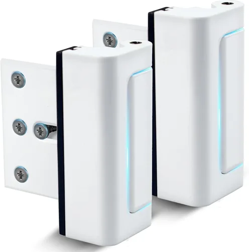 Dwell+Good Cerraduras de Puerta (Paquete de 2) - Fáciles de Instalar Cerraduras de Puerta de Seguridad de Aluminio para el Hogar para Puerta Blanco