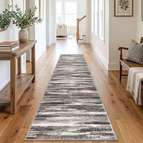 Miniatura 117 de Alfombra de pasillo moderna Lansny 2 x 6 pulgadas, alfombra de cocina lavable verde mostaza multicolor, alfombra antideslizante suave para pasillo