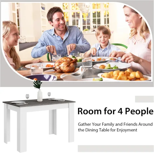 Miniatura 7 de Giantex Mesa de comedor de madera, mesa de cocina moderna para 4, mesa de comedor rectangular para cocina, comedor, sala de estar, muebles