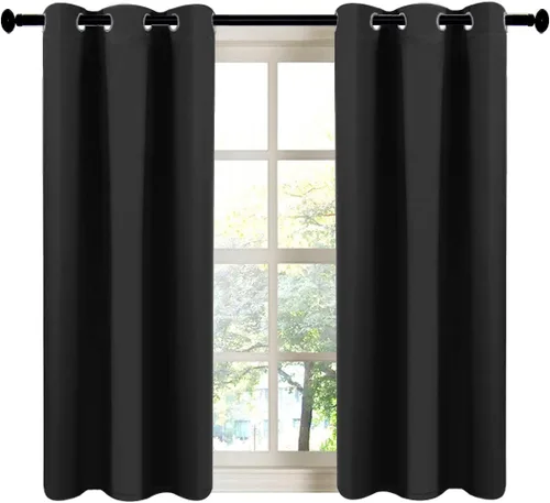 Miniatura 128 de LA PALMA Cortinas opacas con aislamiento térmico y ojales, para sala de estar, dormitorio, paquete de 2 paneles