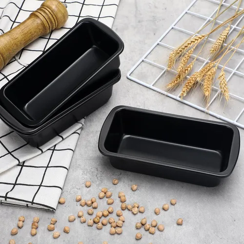 Miniatura 5 de Patelai Paquete de 4 moldes pequeños para hornear pan, antiadherentes, bandeja rectangular para hornear, molde para tostadas