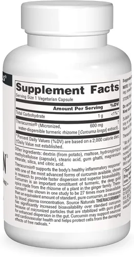 Miniatura 3 de Source Naturals Theracurmin, Apoya la Respuesta Inflamatoria Saludable*, 600 mg - 30 Cápsulas Vegetarianas