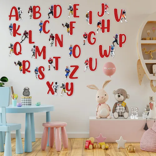 Miniatura 5 de Seyal® Adhesivo de pared con alfabeto de fútbol americano A-Z