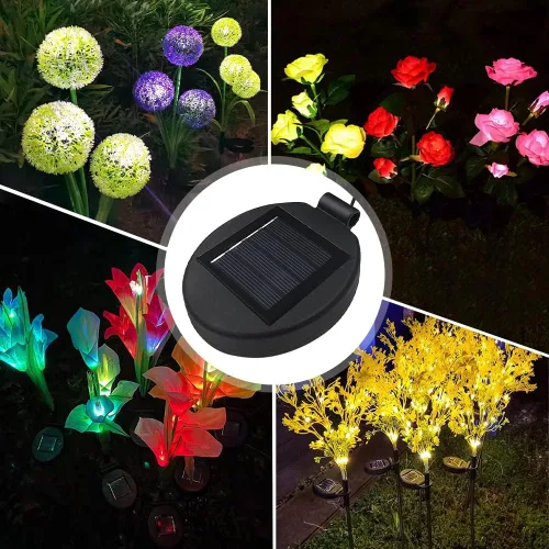 Miniatura 5 de Parte superior de repuesto de luz solar para luz de flor, panel solar LED, parte de repuesto para decoración de flores al aire libre, jardín, patio