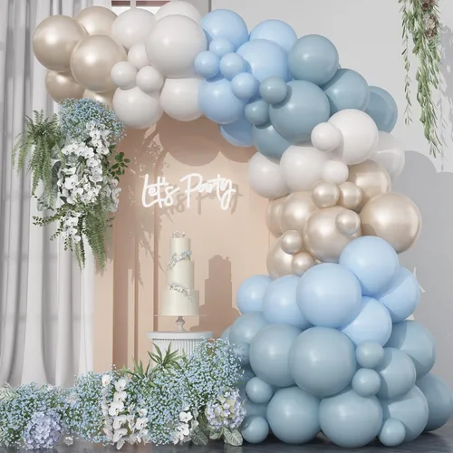 Miniatura 15 de HILAVO Kit de Arco de Globos Pastel Macaron Rosa Azul Verde Morado Amarillo Color Pastel Arcoíris Confeti Globos de Látex Guirnalda para Pascua