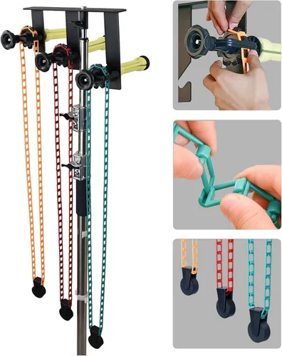 Miniatura 4 de Sistema de soporte de rodillo de fondo de fotografía, 3 rodillos, soporte de fondo de pared, soporte de fondo de soporte de luz Cadena de plástico