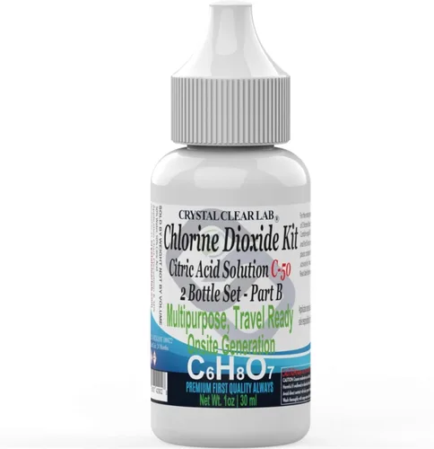 Miniatura 4 de Crystal Clear Lab - Dióxido de cloro – Solución de ácido cítrico de 2 onzas en agua destilada (2 botellas)