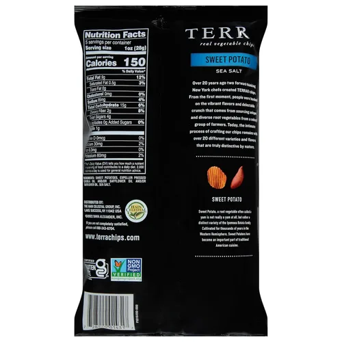 Miniatura 3 de Terra Papas fritas vegetales, Patatas dulces cortadas en ondas con sal marina, 5 onzas