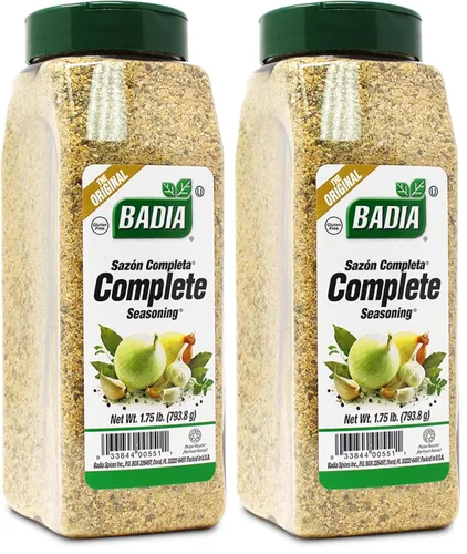 Badia Condimento completo, 28 onzas, mezcla de especias multiusos de ajo, cebolla, sal, pimienta, hierbas y especias, mezcla sabrosa distintiva,
