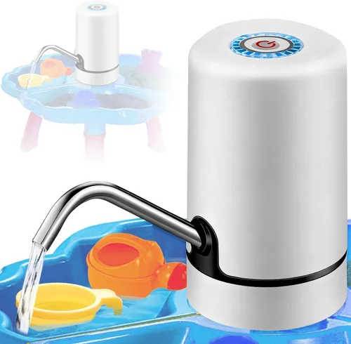Dispensador de agua para botella de 5 galones, bomba de agua portátil con carga USB, dispensador de agua eléctrico portátil con interruptor Blanco
