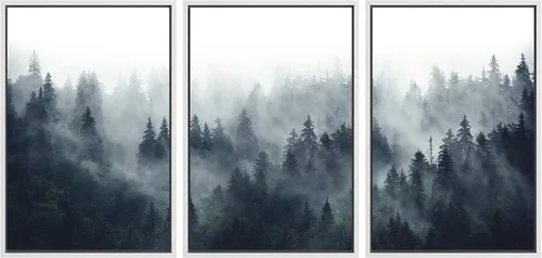 Miniatura 31 de SIGNWIN Conjunto de arte de pared de lienzo enmarcado, acuarela pastel, cielo de nubes rosas, colina verde del campo, naturaleza, vida silvestre