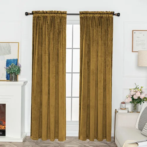 Miniatura 17 de FY FIBER HOUSE 2 paneles de ventana, oscurecimiento de habitación, bolsillo para barra, terciopelo de lujo súper suave, eficiencia energética, 52