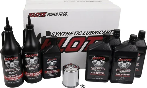 Miniatura 11 de Klotz Kit de cambio de aceite sintético 20W-40 de 6 cuartos de galón para motocicleta Indian™ Thunderstroke