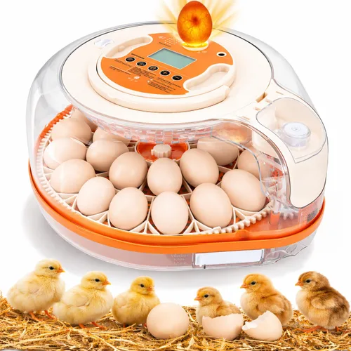 Incubadora inteligente de huevos de pollo con control de voz, 26 incubadoras de pollo/59 pájaros para incubar huevos, girador automático de huevos