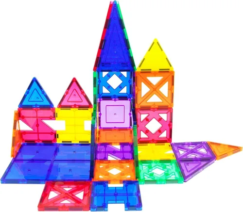 Miniatura 10 de PicassoTiles Bloques de construcción magnéticos con azulejos y click-in, artes gráficas educativas, juego de construcción de imán, juego