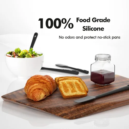 Miniatura 5 de ChefAide - Juego de 4 espátulas de silicona, espátulas de goma de grado alimenticio, con mango fuerte y agarre ergonómico, resistentes al calor