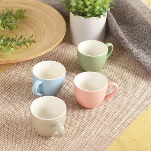 Miniatura 5 de homEdge Mini taza de café de porcelana, 3 onzas / 90 ml, pequeñas tazas de café demitasse para expreso, té - Juego de 6, multicolor