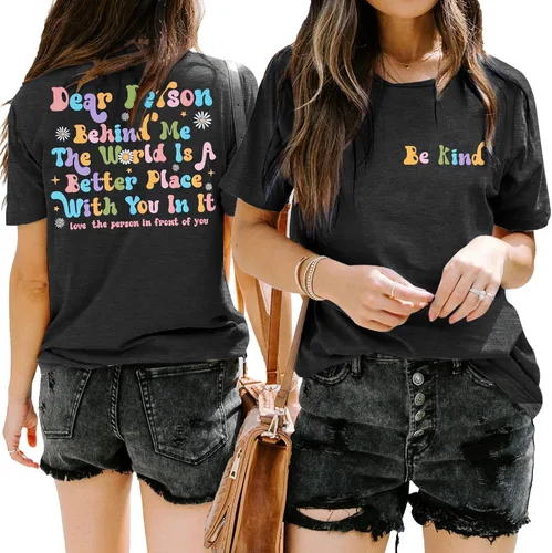 Dear Person Behind Me - Camiseta inspiradora para mujer, camiseta de salud mental con texto en inglés You Matter Be Kind Self Care