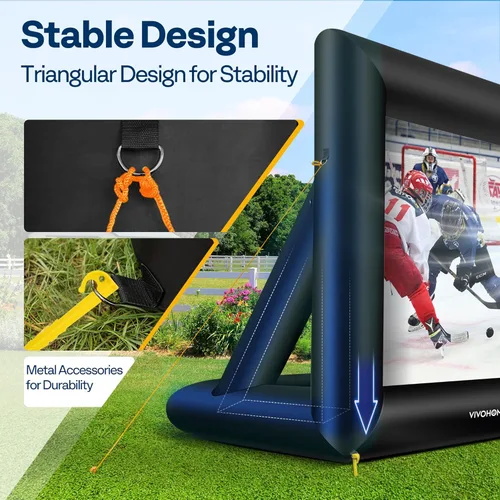 Miniatura 4 de VIVOHOME Pantalla de proyector inflable de 14 pies para exterior, pantalla de cine inflable para uso al aire libre, pantalla de TV Mega grande