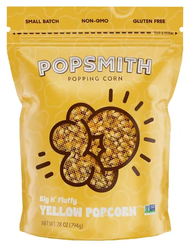 Popsmith - Núcleos de palomitas de maíz amarillos de 28 onzas para hacer estallar - Cultivados en Estados Unidos, sin OMG, veganos y totalmente