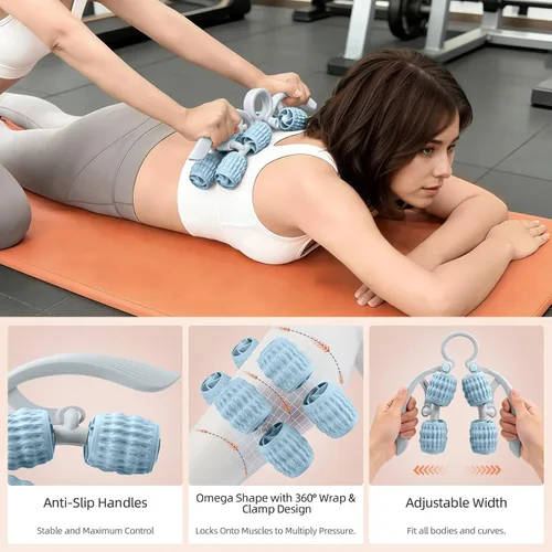 Miniatura 3 de Abahub Rodillo de masaje manual, rodillo de masaje para celulitis para hombres y mujeres, masajeador de fascia profunda para gimnasio en casa