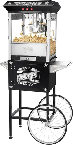 Great Northern Popcorn Company Black Paducah - Máquina y carrito de palomitas antiguas de 8 onzas