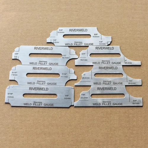 Miniatura 34 de RIVERWELD Juego de Calibradores de Soldadura de Filete de 7 Piezas Calibrador MG-11 Rl Calibradores de Profundidad Prueba de Inspección de Soldadura