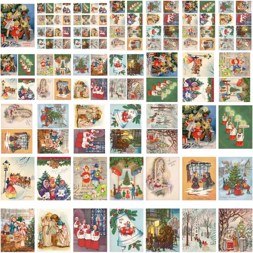 Miniatura 4 de Decoupage - Paquete de papel (21 hojas de 6 x 8 pulgadas), escenas navideñas FLONZ de estilo vintage para decoupage, manualidades y álbumes