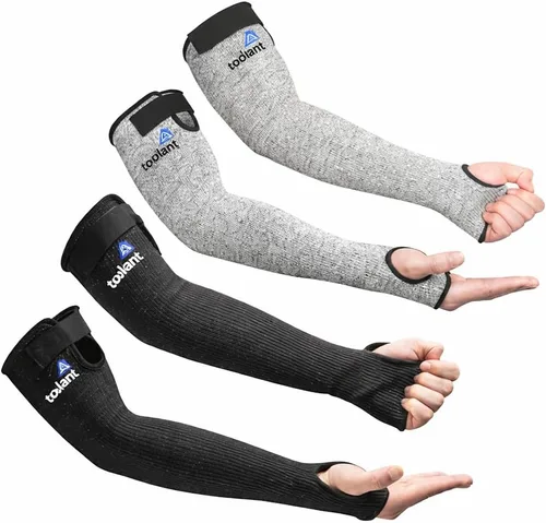 OriStout Mangas de jardinería resistentes a cortes con orificio para el pulgar, mangas protectoras para el trabajo en el patio, cocina, protectores