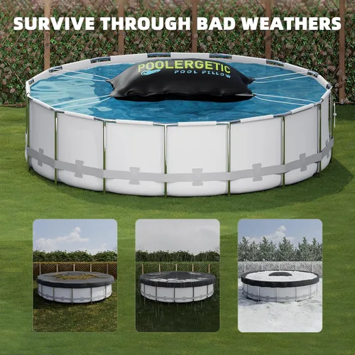 Miniatura 3 de Almohada de piscina de 4 x 8 pies para piscinas sobre el suelo, almohada grande de invierno para cierre de invierno, funda de piscina resistente