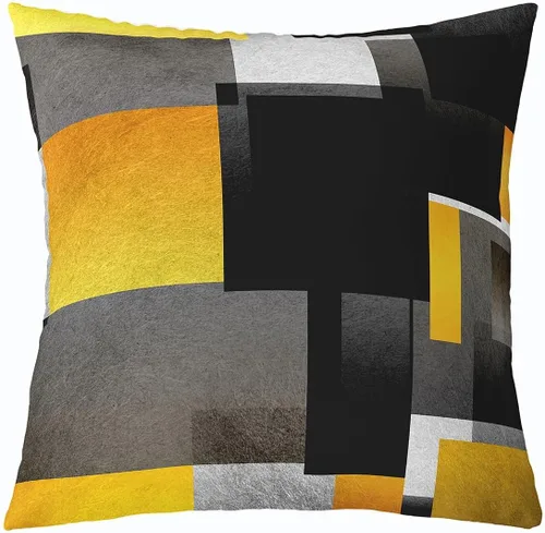 Miniatura 31 de Feelyou Juego de 4 fundas de almohada geométricas reversibles para exteriores de 16 x 16 pulgadas, diseño geométrico de rayas negras y grises, juego