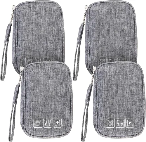 Miniatura 5 de 4 bolsas organizadoras electrónicas, bolsa organizadora de cables de viaje pequeña, organizador de cables de viaje impermeable, funda de transporte