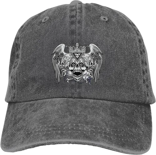 Miniatura 9 de Cowboy Hat Trendy Hats for Man and Women Djustable Four Season Outdoor Baseball Cap of Hell Skull with Angel Deep Heather